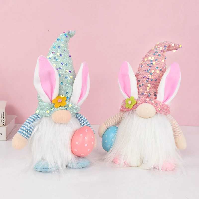 Easter LED Glowing Faceless Gnome Doll Cute Rabbit Ornament Kids Gift Favors 2025 Spring Easter Decoration for Home Party Supply H2603161