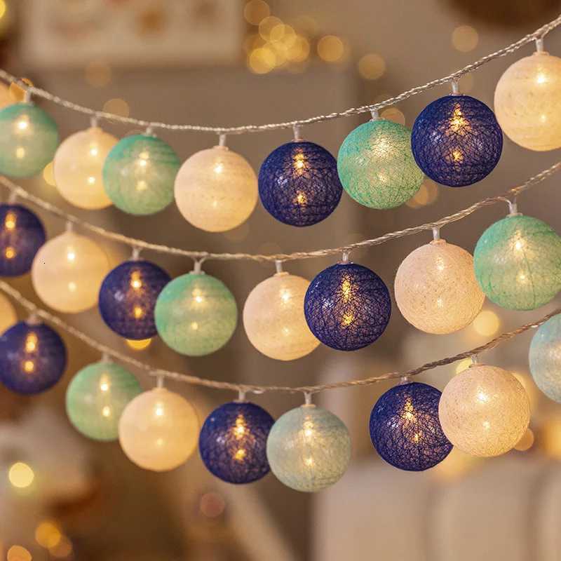 LED Cotton Garland Balls Lights String Valentines Day Easter Outdoor Hanging Party Kids Room Fairy Lights Ramadan Decorations H260316