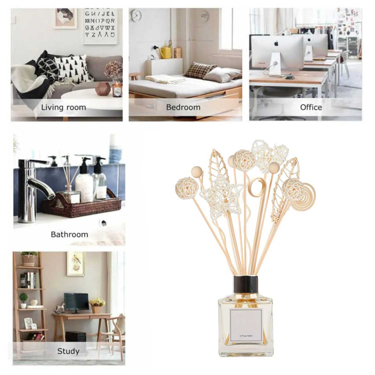 5/15pcs 3mm Reed Diffuser Replacement Stick DIY Handmade Home Decor Extra Thick Rattan Aromatherapy Diffuser Refill Sticks D260317