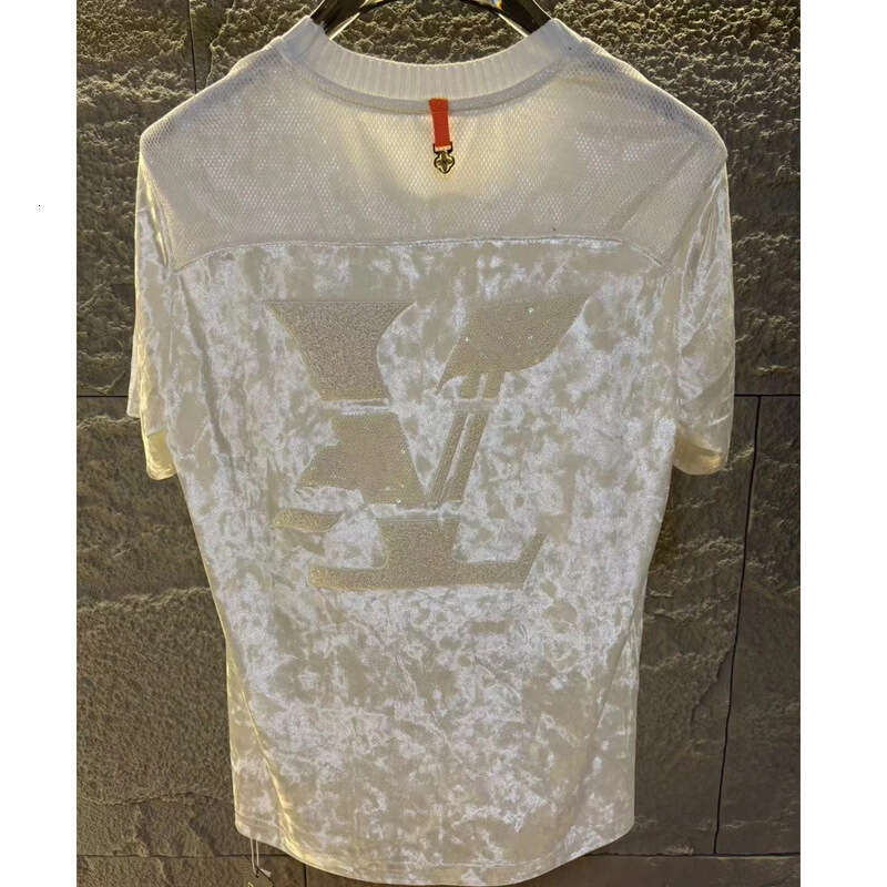 Trendy Fashion Versatile Men's Short-Sleeve Hot-Selling Sequin Embroidered Letter T-Shirt New Spring-Summer Casual Half-Sleeve Tee Luanyun