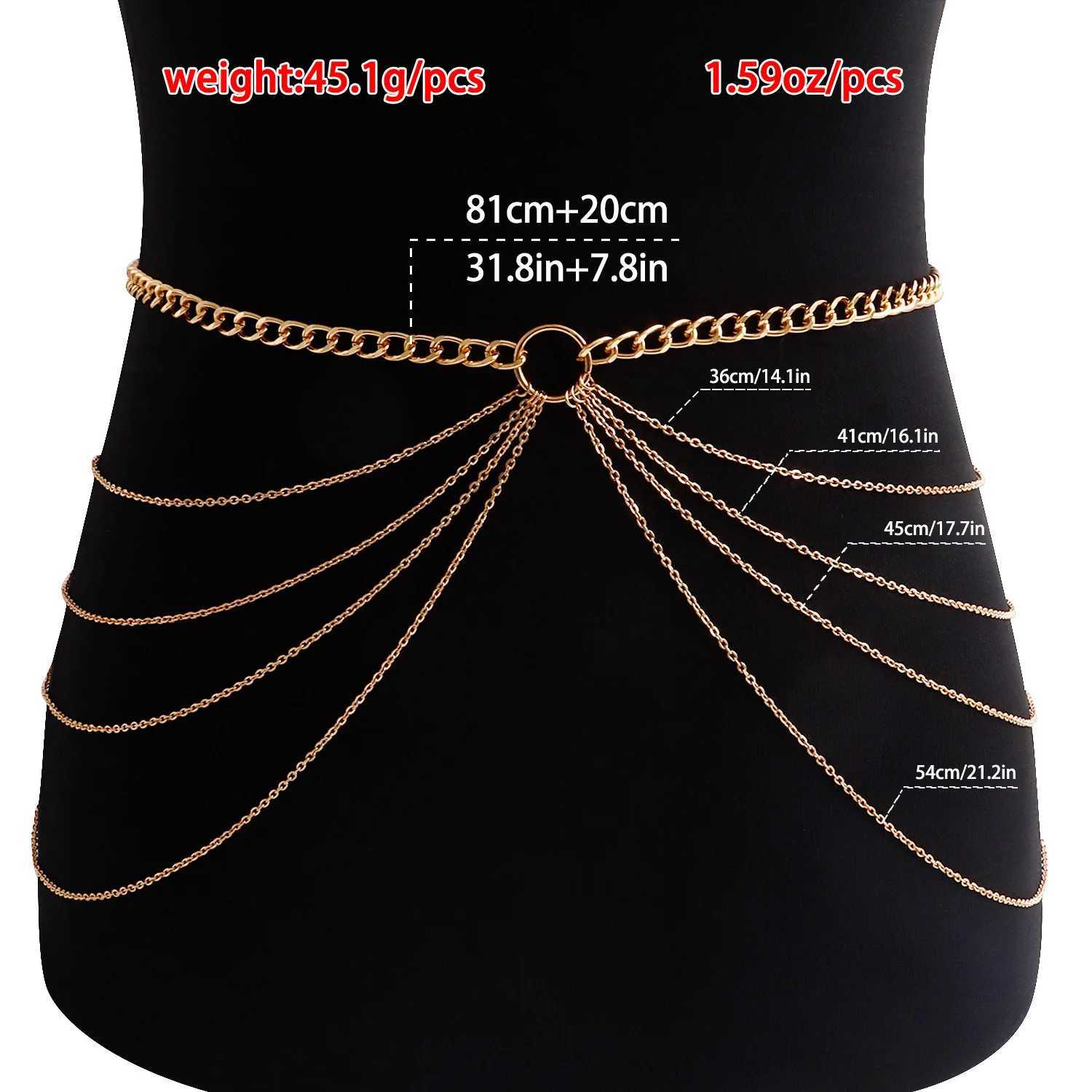 Summer Beach Vintage Metal chain imitation pearl beading Pendant Waist Belly Belt Chain for Women Bikinis Sexy Body Chain H260316 - view 6
