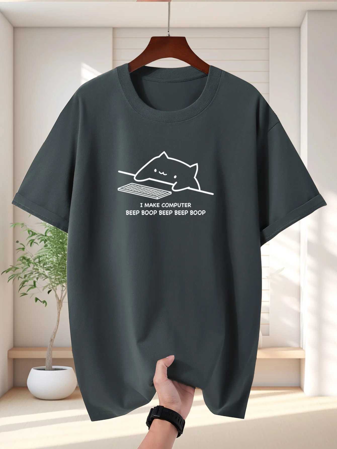 Mens Cotton Letter-pattern Short-sleeved T-shirt Trendy and Fashionable Comfortable for Summer Wear Various Styles Available M260317