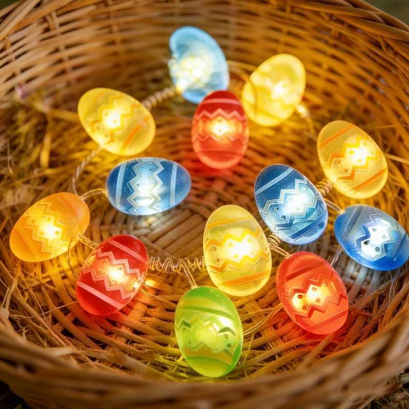 2M 20LED Fairy Light Garland Easter Decorations Bunny Egg Rabbit String Lights Kids Gift Happy Easter Party Decoration Home 2026 H260316