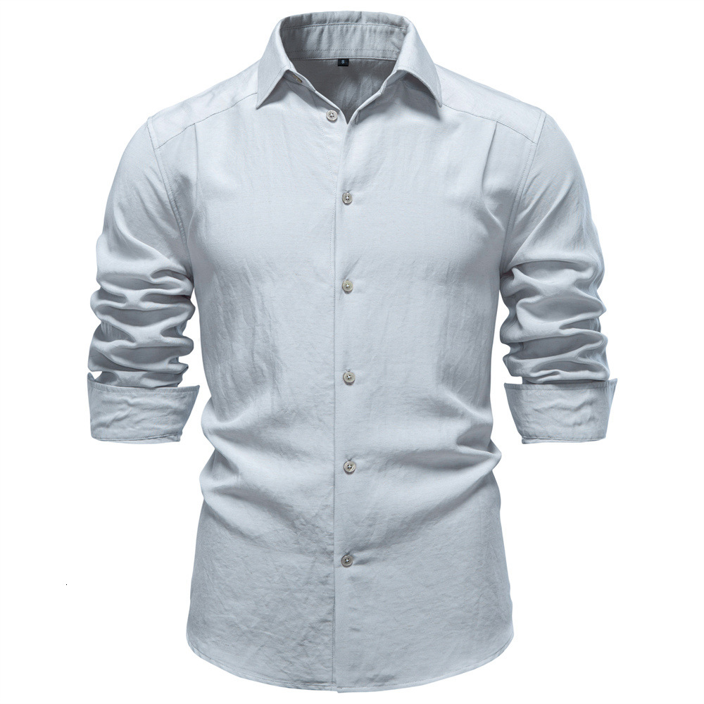 Spring New European Hoodie Size Business Shirt For Men Casual Old Money Style Shirt Polo Wrinkled Long Sleeve Shirt For Men