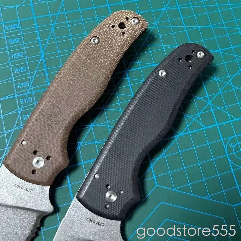 couteau Spy-C229GP Folding Knife 3.46 fixed blade knife S30V Stonewashed Serrated Blade, G10 pocket knife Handles - C229