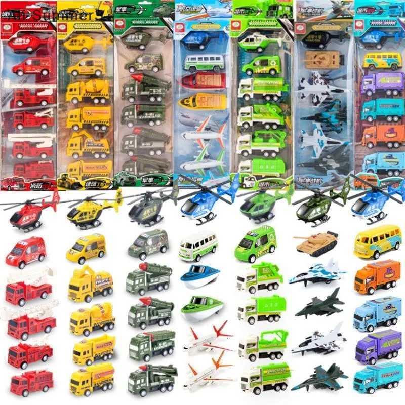 4/6Pcs Pull Back Engineering Vehicle Boys Toys Kids Toy Car Inertia Sanitation Truck Models For Children Ideal Gifts Y260316