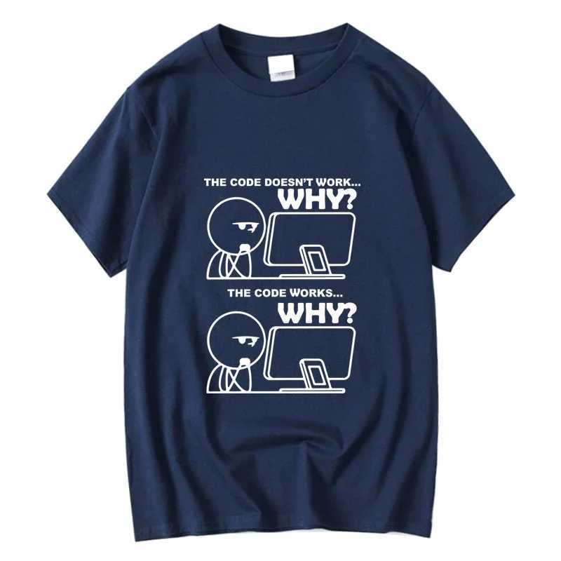 Mens T-shirt 100 Cotton Funny Programmer Print Summer Loose O-neCK Cool for Men Short Sleeve T-shirt Male Tees M260317