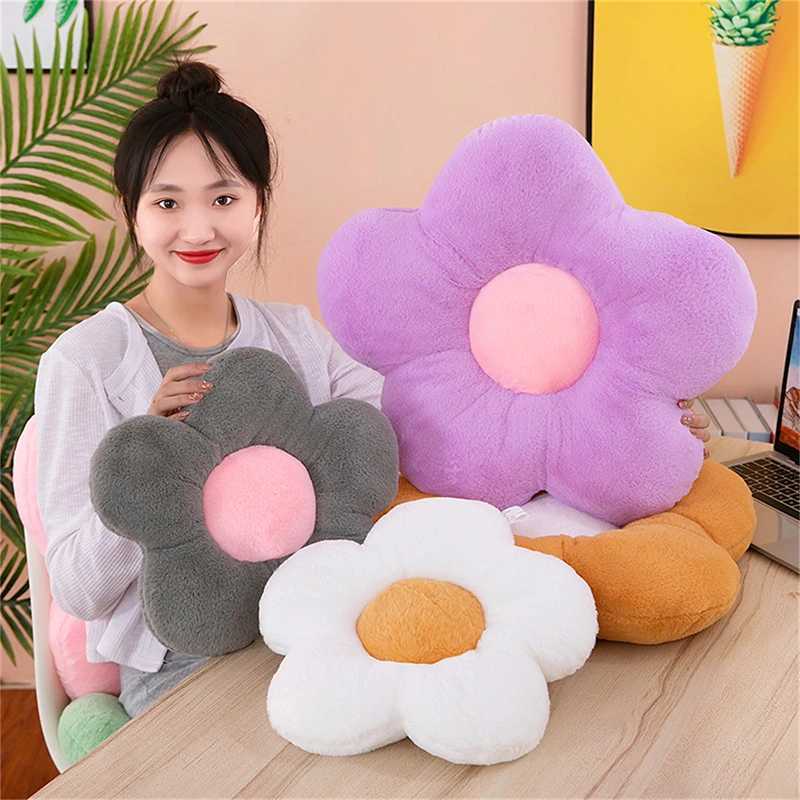 Flower Plush Throw Pillow Soft Plant Flower Chair Cushion Living Bedroom Home Decorative Pillows Sofa Cushions Girl Gifts D260317