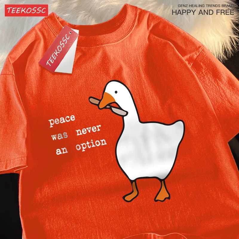 Peace Was Never An Option T Shirt Men Women Pattern Crewneck T Shirts Simplicity Cotton Tees Hip Hop Oversized T-Shirts Couple M260317