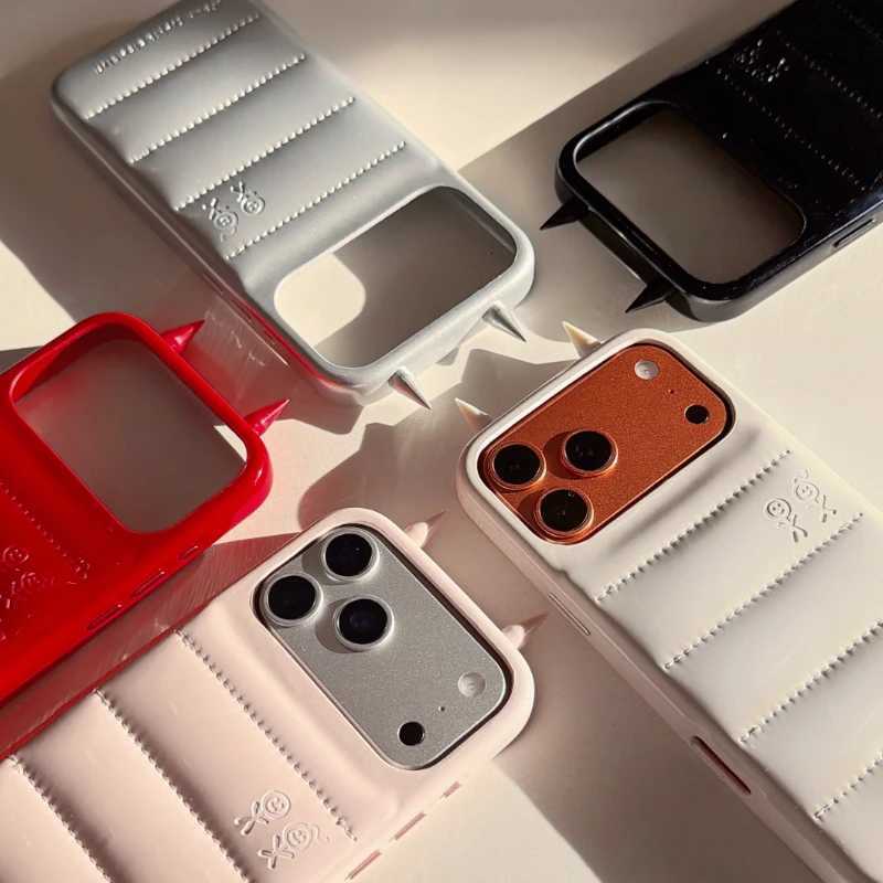 Ins 3D Devils Horns Glossy Case For iPhone 17 16 15 14 Pro Max Luxury Cape Horn Shockproof Protection Cover Girls Gift Shell C260314