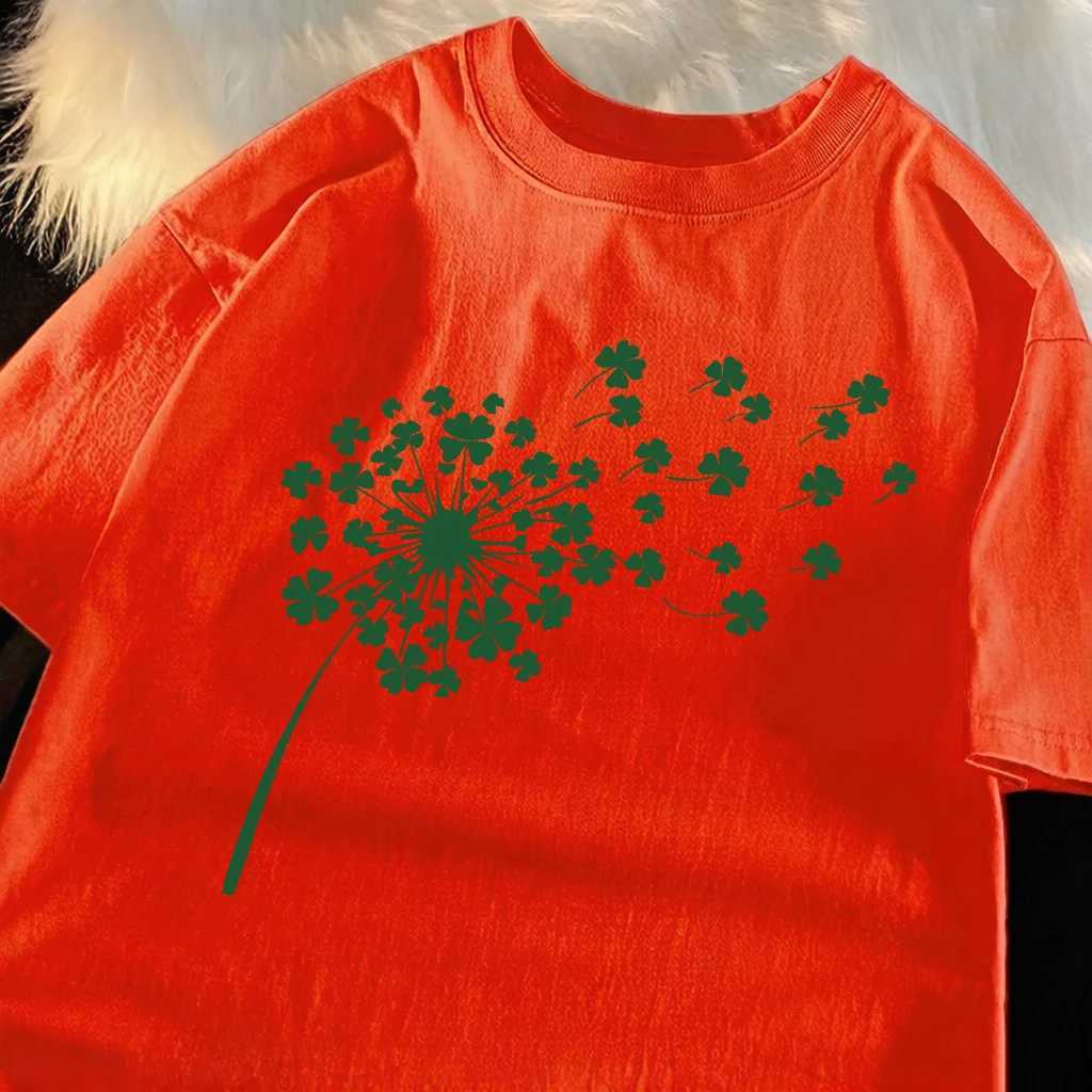 Dandelion Clovers Prints Daily Office T-Shirt Man Summer Trendy T Shirts Loose 10 Color Clothes Cotton All-Match Sportswear M260317