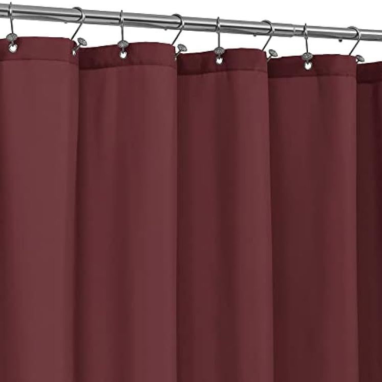 YL-38357 Solid Color Imitation Linen Shower Curtain, Solid Color Polyester Bathroom Curtain, Hotel Toilet Partition Curtain Customization