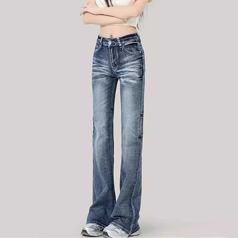 High Street s Straight Leg Flared Jeans Women Korean High Waist Denim Pants Lady Casual Fashion Designer Trousers M260317