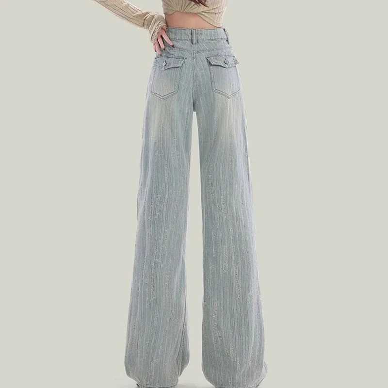 2026 New Retro Designer Women Jeans Female High Waist Straight Leg Denim Pants Hot Sale s Chic Solid Leisure Trousers M260317