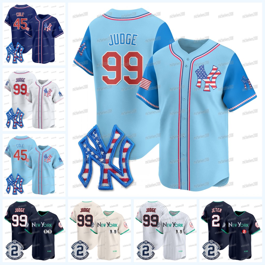 99 Aaron Judge Yankees 2025 Fourth of July Jersey Giancarlo Stanton Trent Grisham Cody Bellinger Anthony Volpe Paul Goldschmidt Chisholm Jr. Max Fried Gerrit Cole