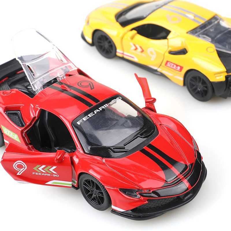 bagged136 Alloy Car Model Simulation SF90 Racing Car Vehicle Pull Back Car Ornaments Collection Toys For Boy Children D260317