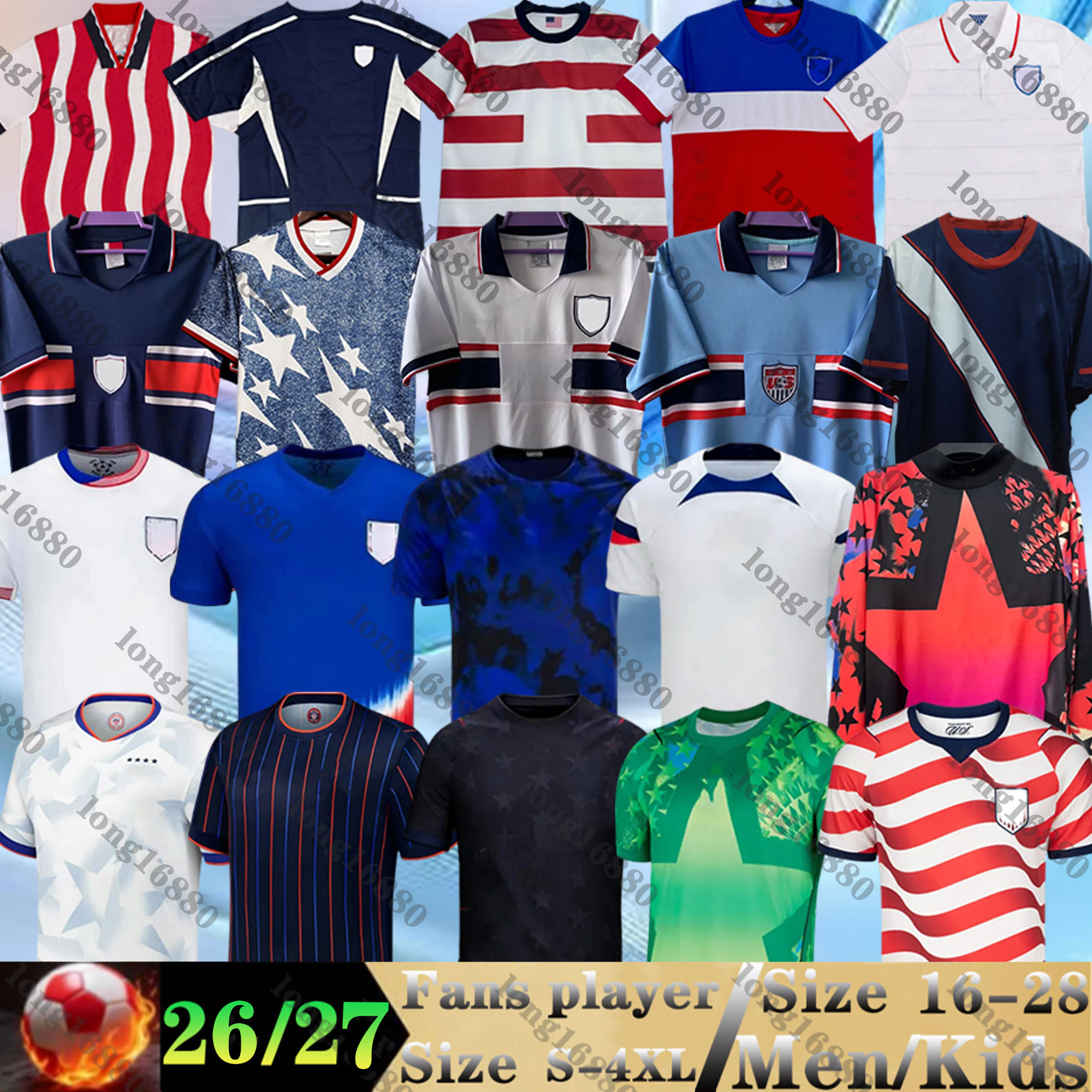 2026 2027 World Cup United States soccer Jersey PULISIC MCKENNIE ERTZ ALTIDORE USMNT PLAYER America Men kids kit PRESS WOOD MORGAN LLOYD 25 26 27 USAS Football Shirts