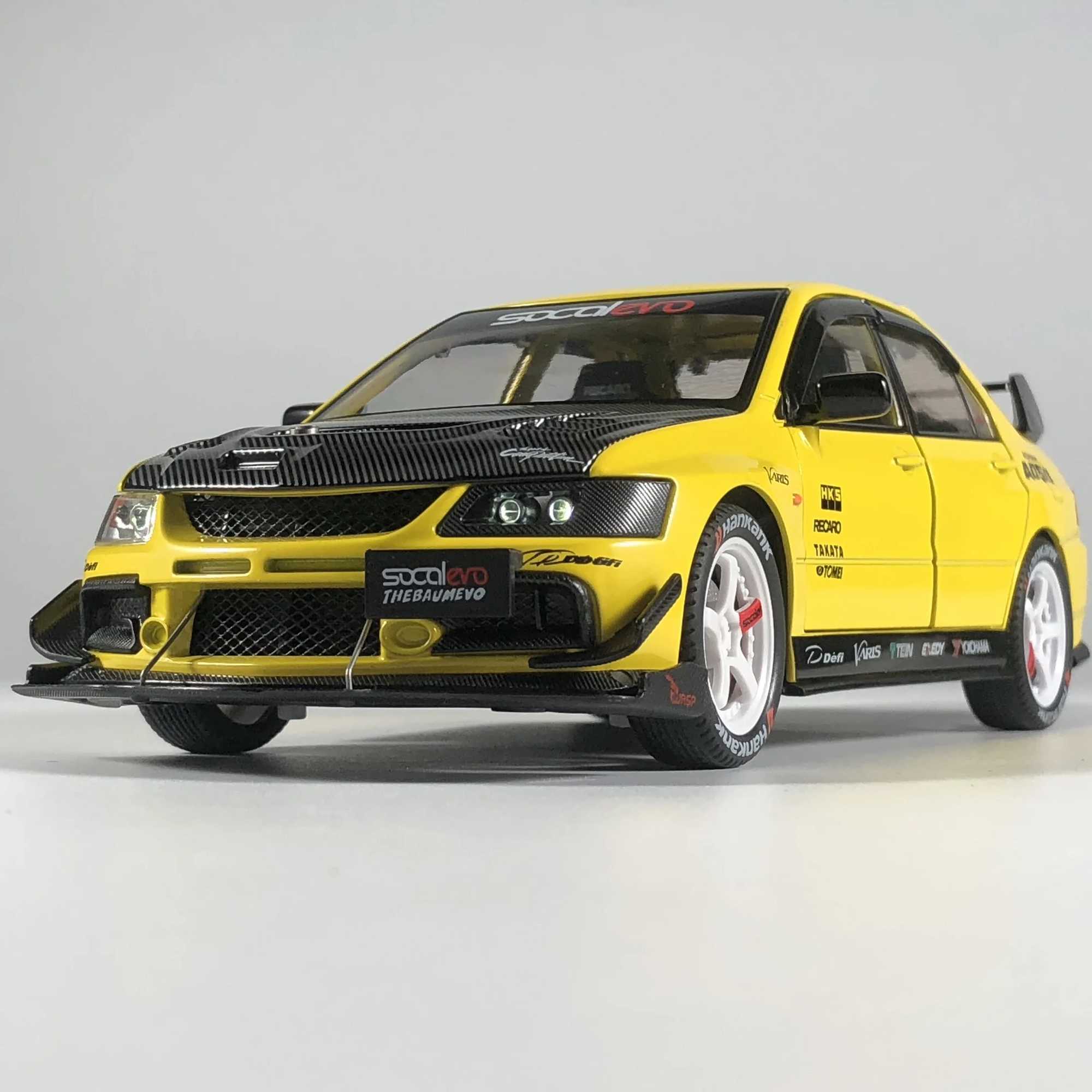 JDM 124 Mitsubish Lancer Evolution EVO9 Modified Version Alloy Metal Diecast Model Car Collectibles Hobby Display Ornaments Toy D260317