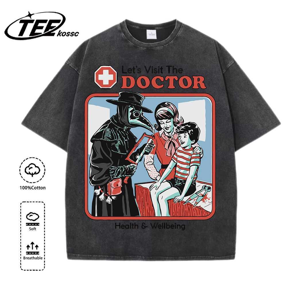 The Treating Doctor Design Washed T-Shirt Mens Summer Hot Sale Tee Shirts Cotton Comfortable Top Unisex Multicolor Soft Clothes M260317