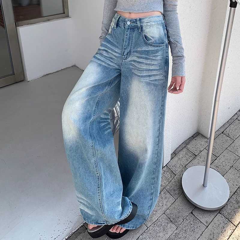 Female Comfortable Loose High Waist Jeans Women Fashion Straight Leg Pants Hot Sale s Chic Leisure Denim Trousers M260317