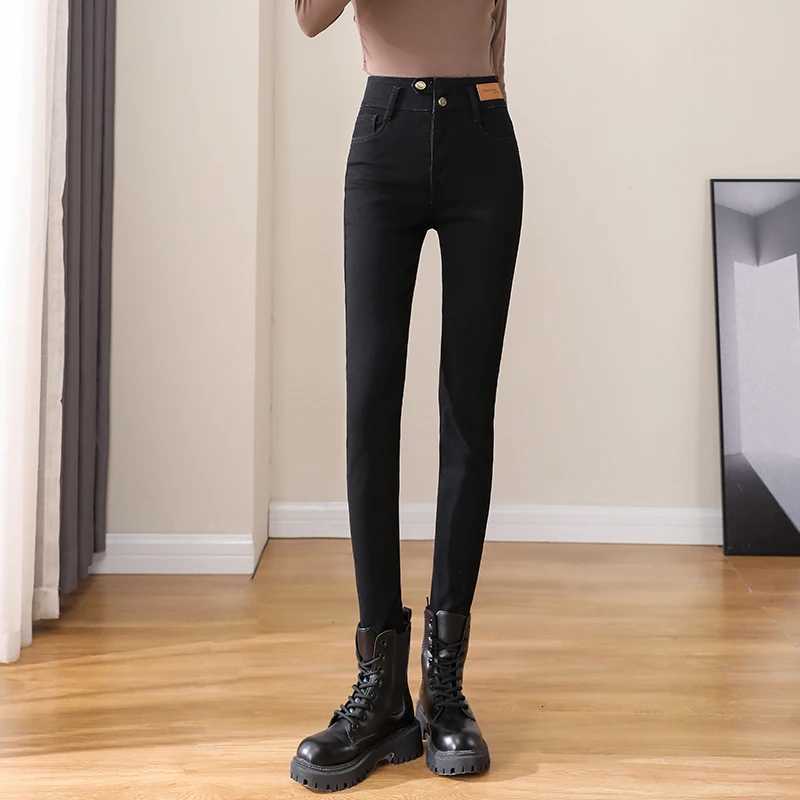 Autumn Woman Skinny Jeans High Waist Slim Korean Elastic Pencil Pants Female Fashion Denim Trousers Brand Grey BlackT260317