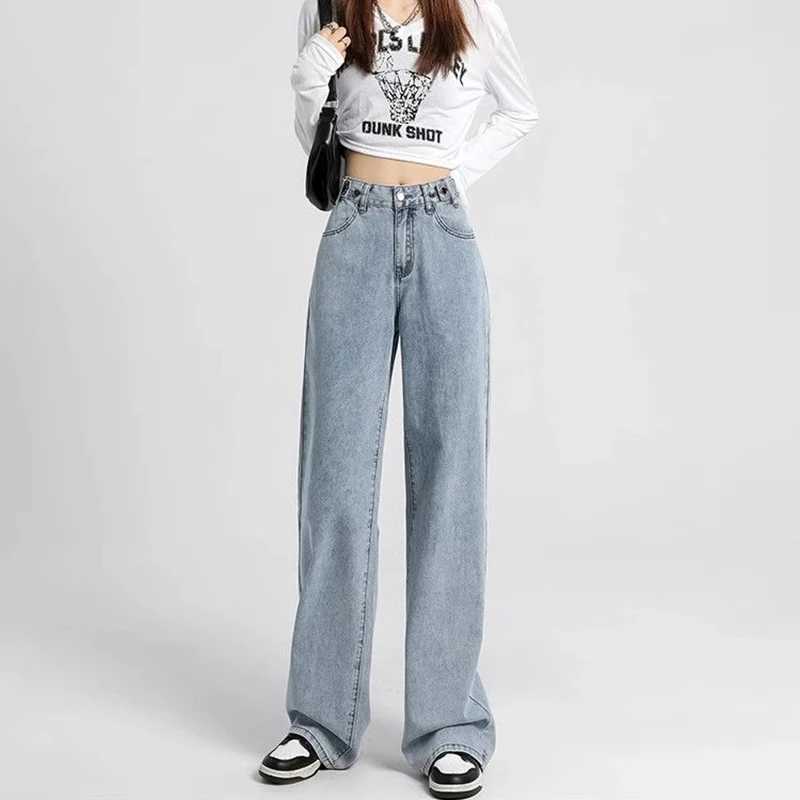 Hot Sale Female Vintage Straight Leg Jeans 2026 New s Solid Denim Trousers Women Fashion Designer Straight Leg Pants M260317
