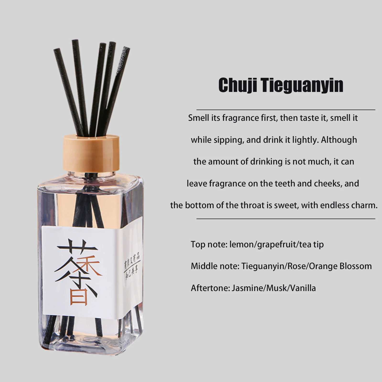 New 1/2Pcs Fireless Aromatherapy Essential Oil Office Room Air Freshener Ornament Tea Fragrance Oil With Reed Diffuser Stick D260317