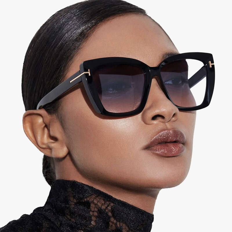 Square T-Frame New Fashion European And American Casual Simple High-End Show Sunglasses Chunjinqiuli