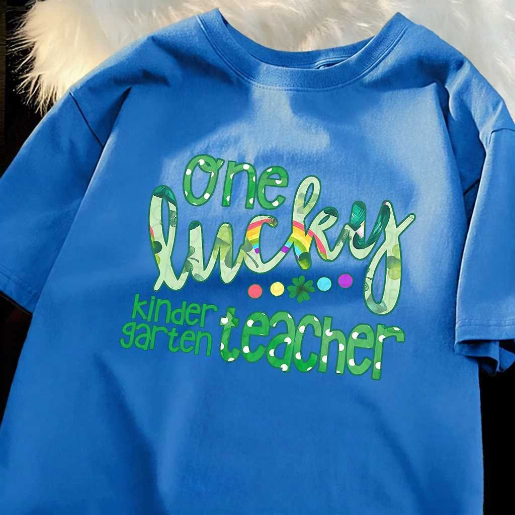 One Kindergarten Teacher Pattern Breathable Sport T Shirt Men Casual O-Neck T-Shirts Cotton Summer Clothes Soft Loose Tops M260317