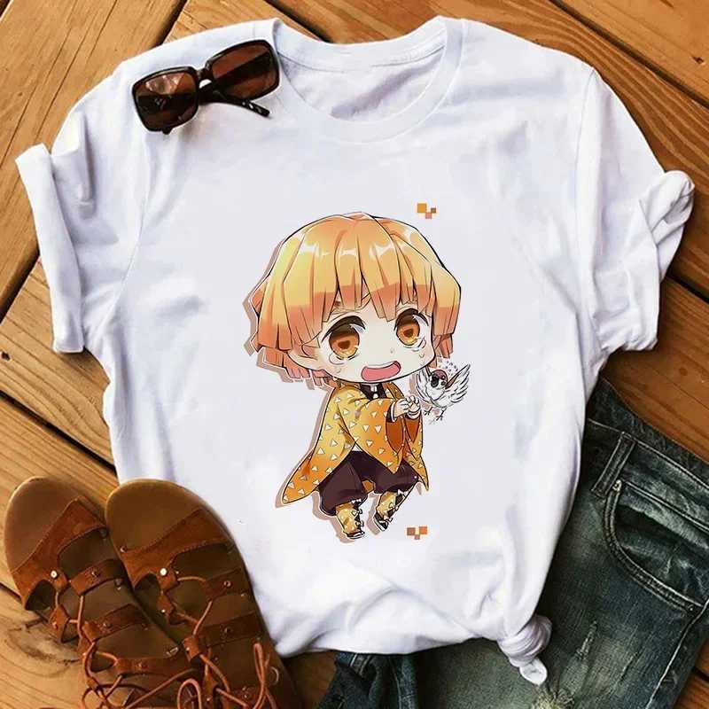 Kimetsu No Yaiba Kamado Nezuko Graphic Print T-shirt Women Harajuku Aesthetic White Tops Tshirt 2021 Japan Style Female T Shirt M260317