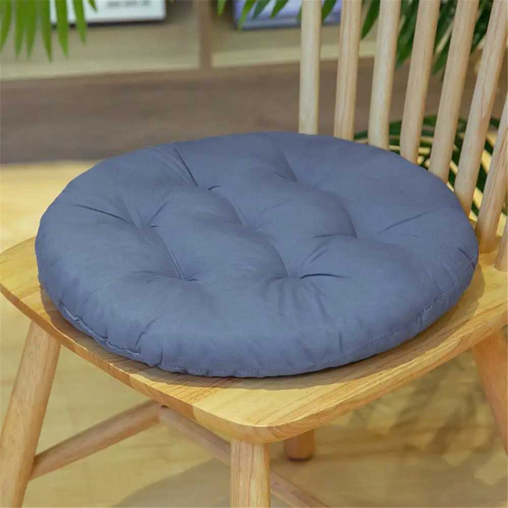 Fashion Nap Pillow Round Pad Solid Color Thicken Chair Cushion Non-slip Round Cushion Winter D260317