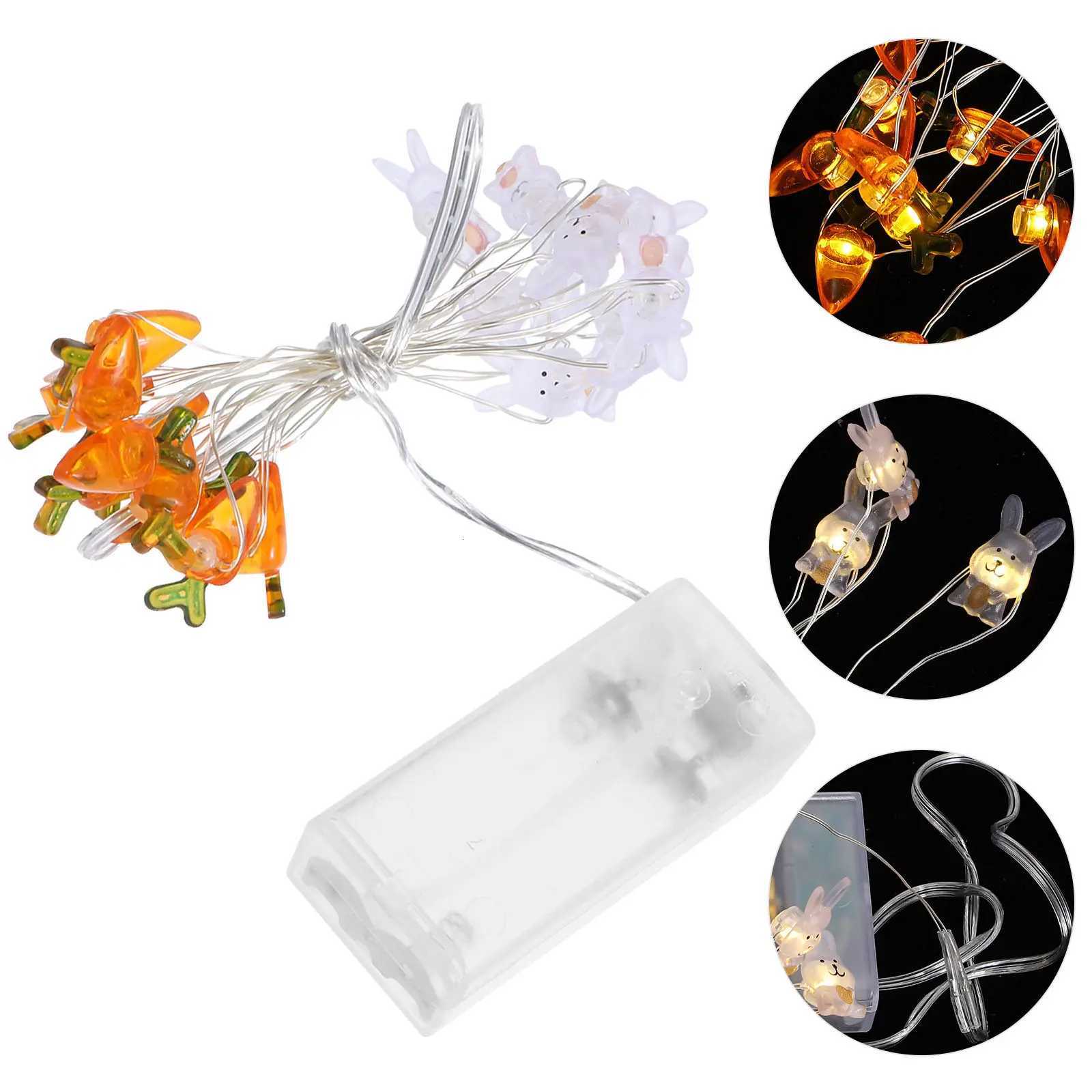 1Set Easter Light String LED Lovely String Light Rabbit Carrot Theme Energy Efficient Festive Decoration for Living Room Patio H260316
