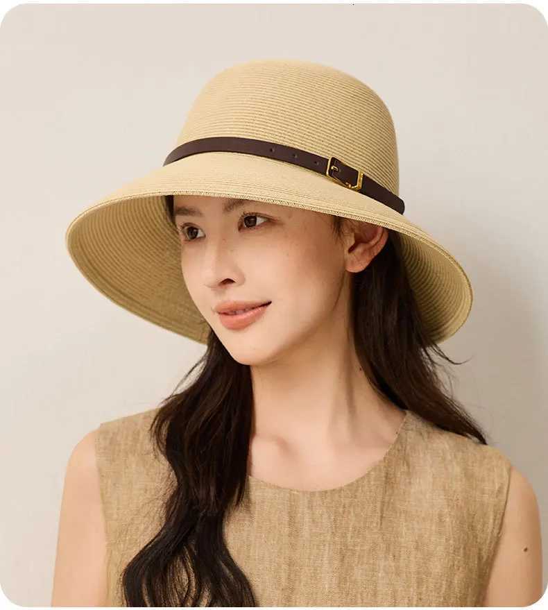 Woven Womens Summer Straw Hat with Wide Brim Sun Protection Sun Hat Versatile Fishermans Hat with Elegant Appeal H260317 - view 6