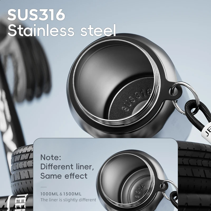 One Button Open Water Bottle with Lifting Rope Large Capacity Stainless Steel Thermos BottleOutdoor Sport Vacuum Flasks 260317