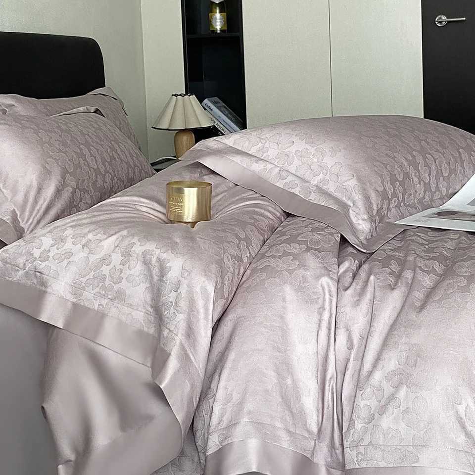 4PCS Elegant Premium Bedding Set 100s Sateen Jacquard Australian Euro Pure Cotton Sheet and Duvet Cover Set Queen King Size D260317