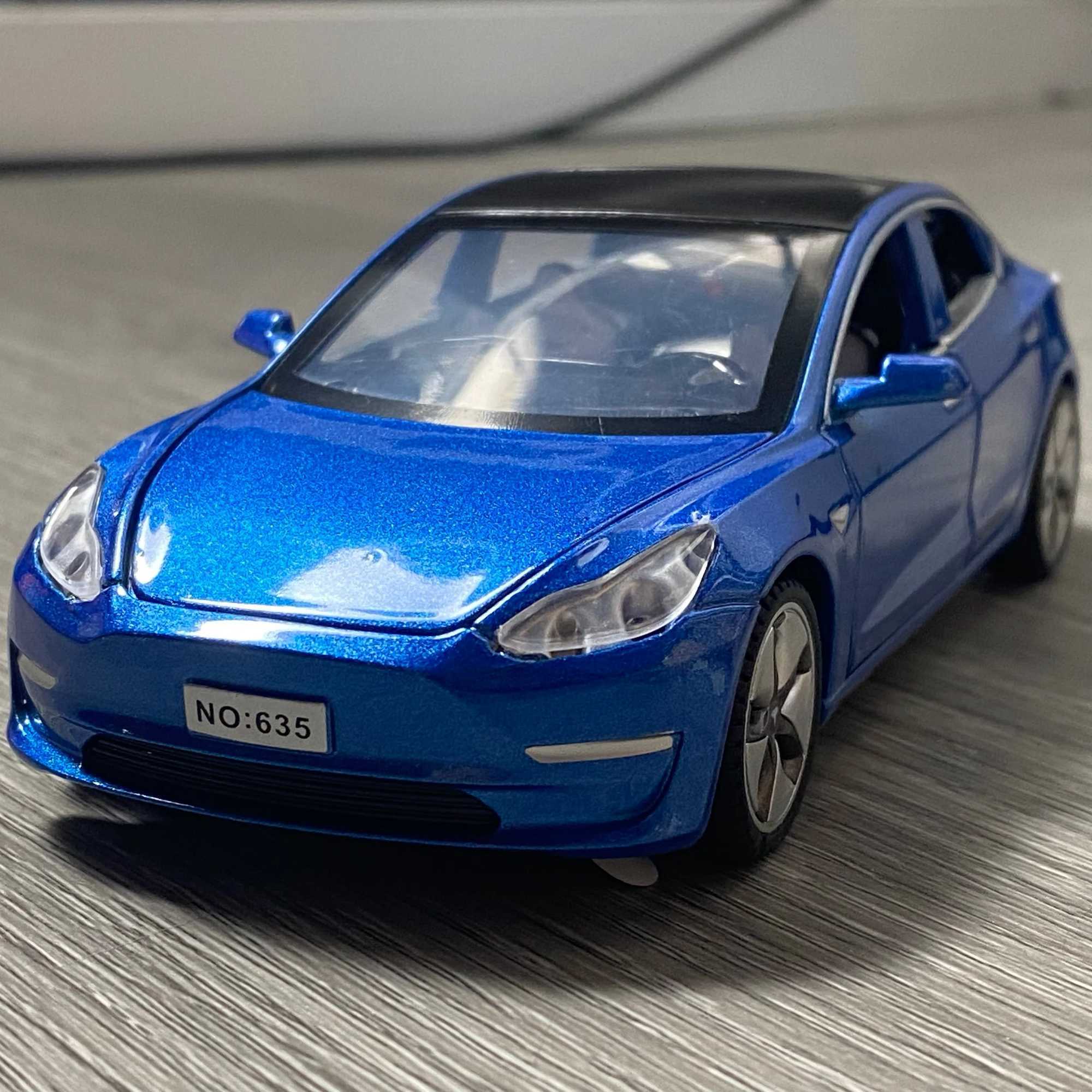 132 Model 3 New Energy Electric Vehicl Alloy Model Car Toy Diecasts Metal Casting Sound And Light Car Toys For Children Vehicle D260317