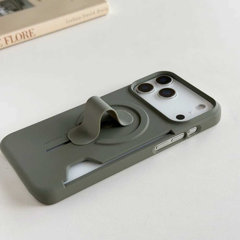Skin feel Card Slot Shockproof Case For iPhone 17 16 15 14 Pro Max 13 Silicone Grip Holder For Magnetic Cover C260314