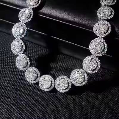 Iced Cuban White Gold Chain Hip Hop Fashion White Gold Cuban Diamond Necklace with IGI Certificate Rose Gold Jewelry