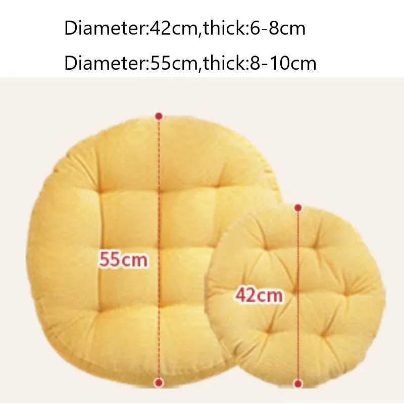 Round Large Floor Seat Pillows Gray Tufted Corduroy Cushions for Outdoor Yoga Tatami Chair Pad Casual Seating Reading Cushion D260317