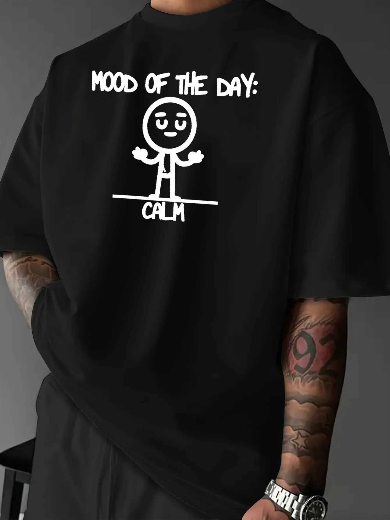 Summer Mens T-Shirt with Letter Simple Character Creative Patterns Suitable for Daily Casual and Outdoor Activities 100 Cotton M260317