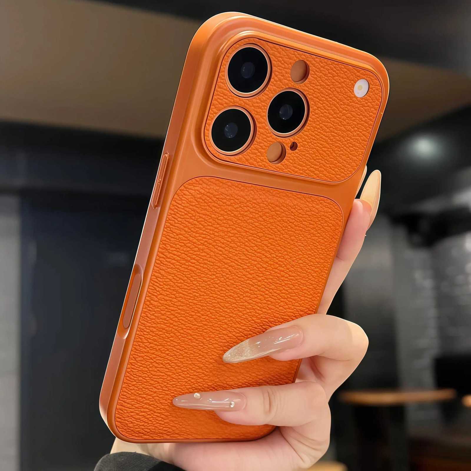 Matte Leather Texture Phone Case For iPhone 17 16 15 14 13 Pro Max Camera Protection Non-slip Shockproof Bumper Cover C260314