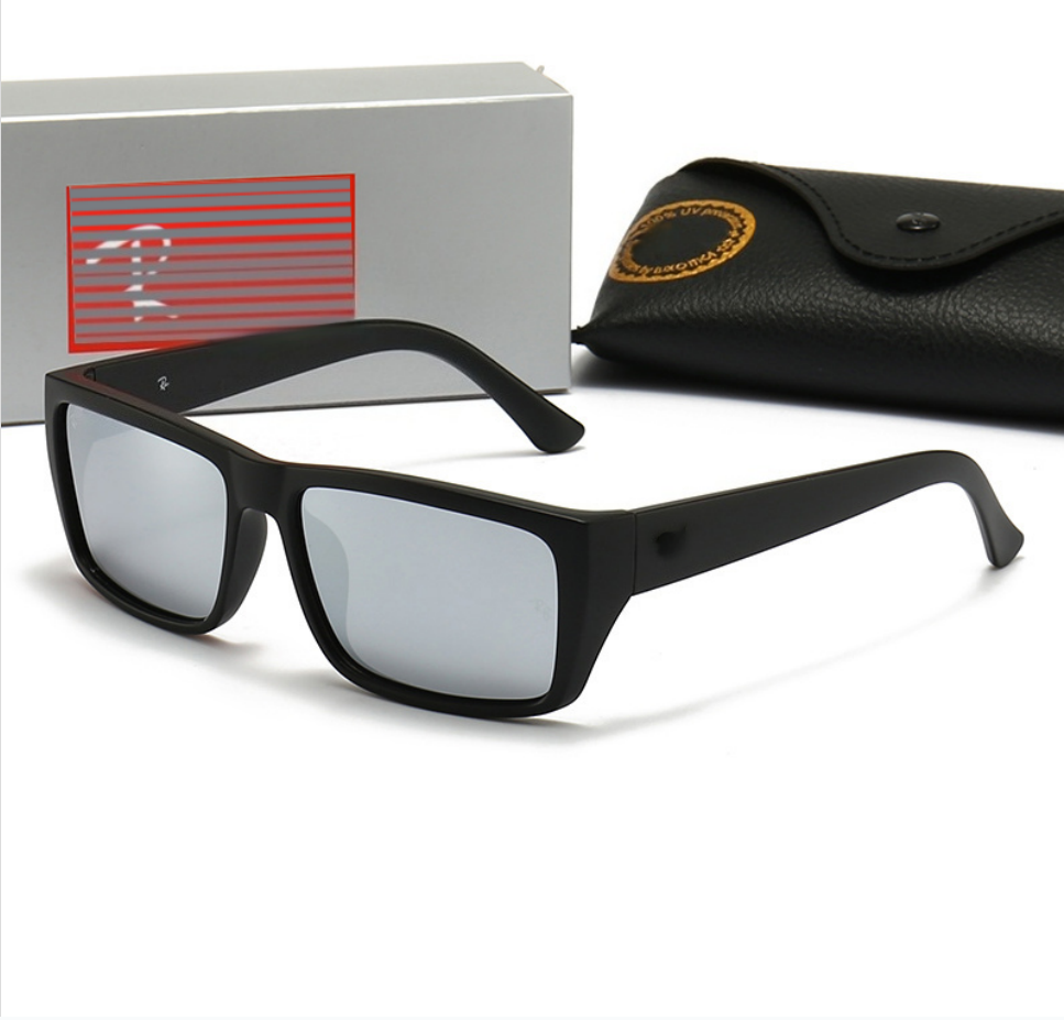 Fashion Square Frame Sunglasses for Men UV400 Protection, Retro Thick Black Frame, Classic Casual Shades with Portable Case Gift Box, Ideal for Driving AAAAAA