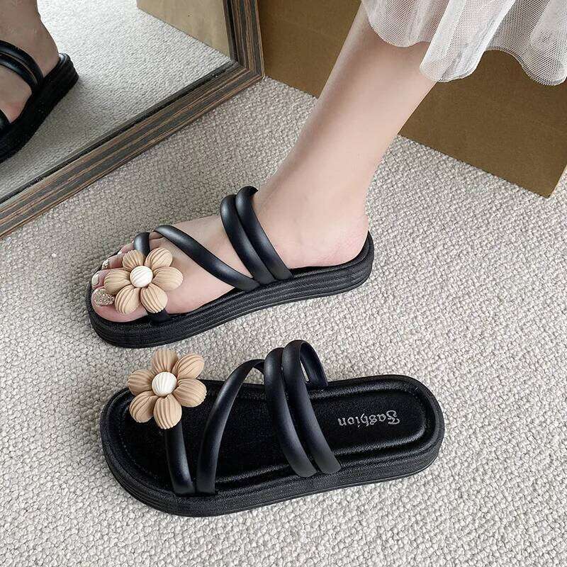 Women's Sandals,Summer Woman Orthopedic Comfy Premium Round Toe Sandals Hollow Out Hook-And-Loop Design,Flat house slippers for women Shoes Sanda
