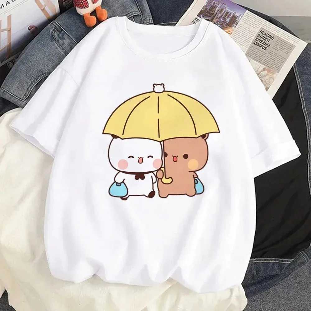 Cute Bear LOVE T Shirt Women Bubu Dudu Couple Tops Tee Summer Short Sleeve Tshirts Female Korean Casual T-shirt Camisetas M260317