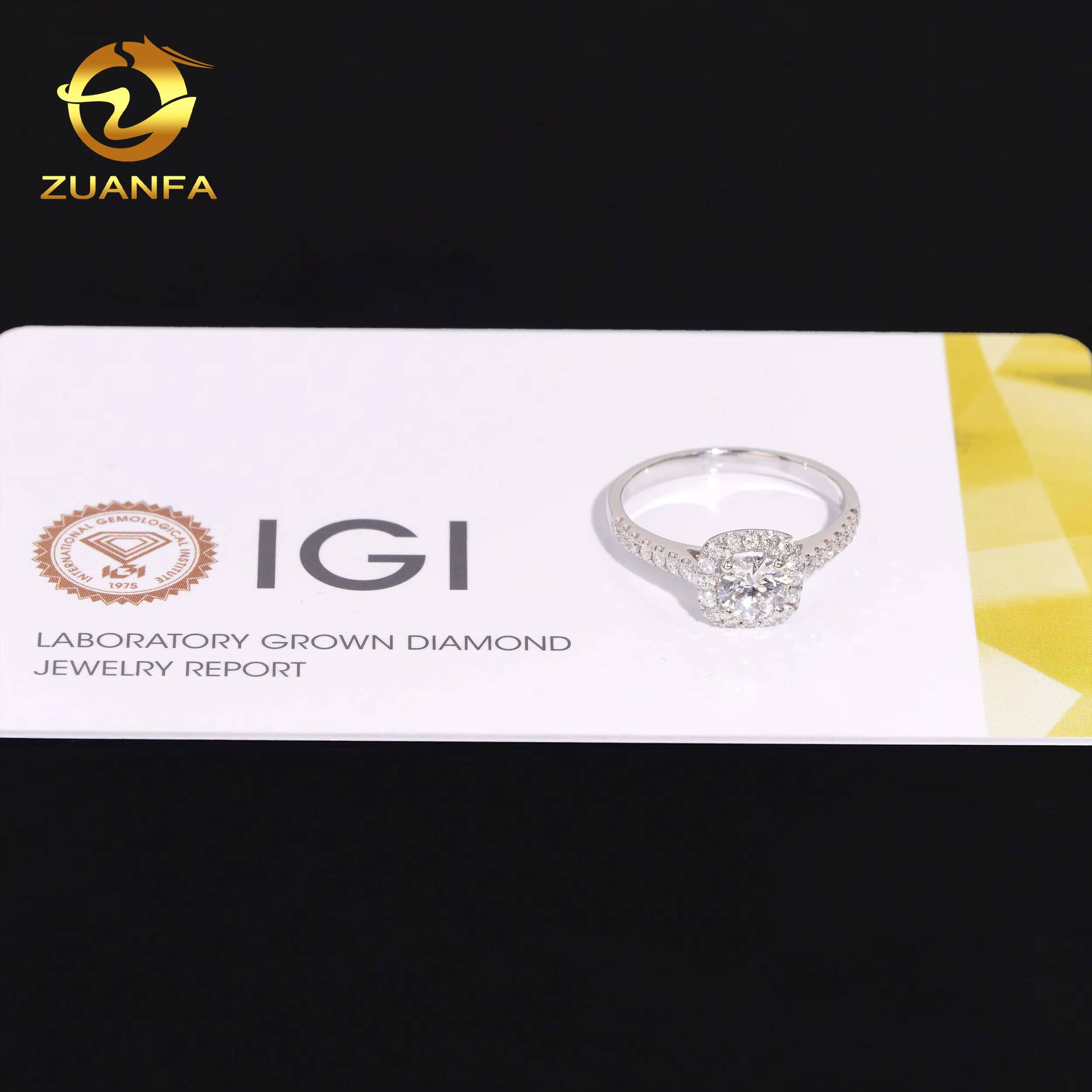 IGI Certificate Iced Out Diamond Engagement Ring for Women 18K Real Gold Women Fine Lab Grown Diamond Jewelry Wedding Ring