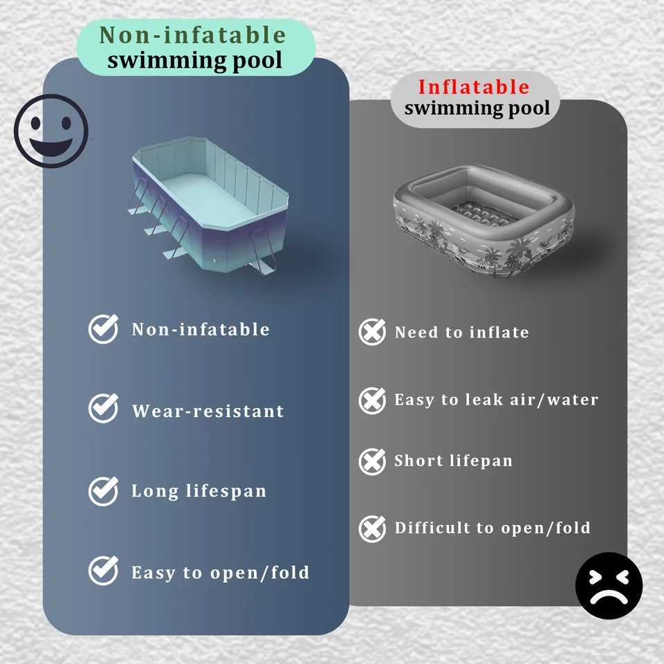 18m 21m 26m 3m PVC Swimming Pool Foldable Non-Inflatable Home Outdoor Garden Backyard Summer Water Sports Party For Family H260317