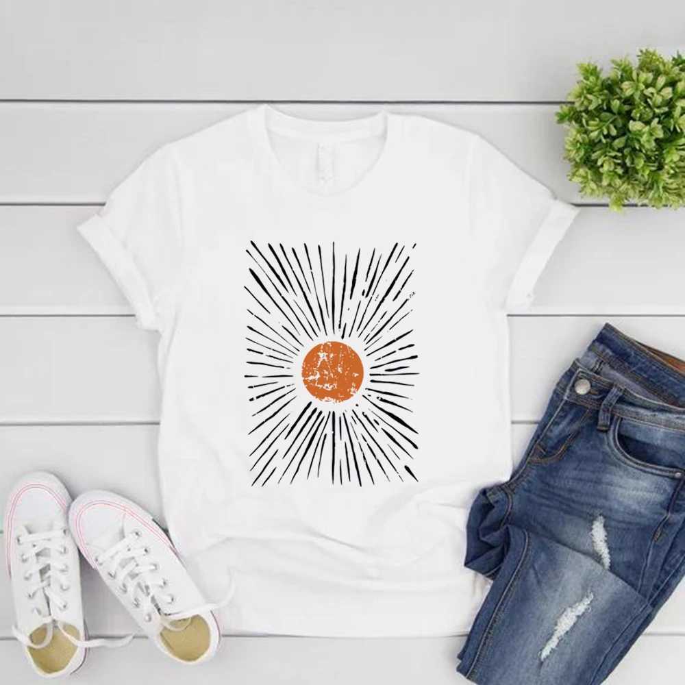 Sunburst Vintage T-Shirts Boho Shirt Sunshine Graphic Tee Men Women Short Sleeve Round Neck T-shirts Retro Aesthetic Clothes M260317