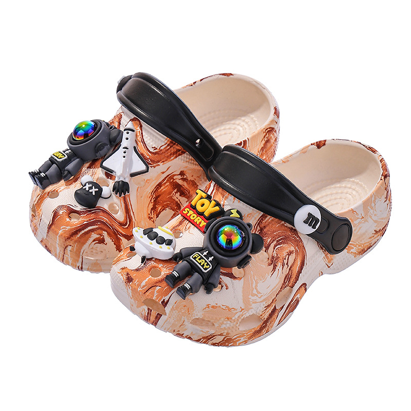 Kids Casual Clogs Toddler Sandals Space Theme Slippers Non-Slip Kids Shoes Soft EVA Slippers Summer Beach Shoes Pool Shower Slippers Indoor Outdoor Sl