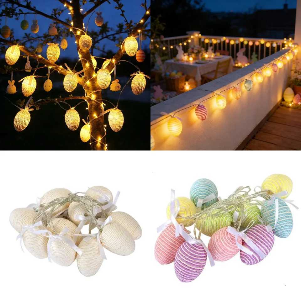 1pc Easter Egg String 10LED Simulated Egg Battery Powered Party Home Gift Spring Easter Themed Atmosphere Easter Egg String H260316