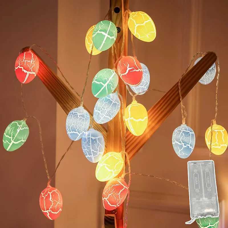 15M/10LED Easter Egg Crackle String Lights Hanging Chandelier for Bedroom Party Ambience Decoration Colorful Lighting H260316